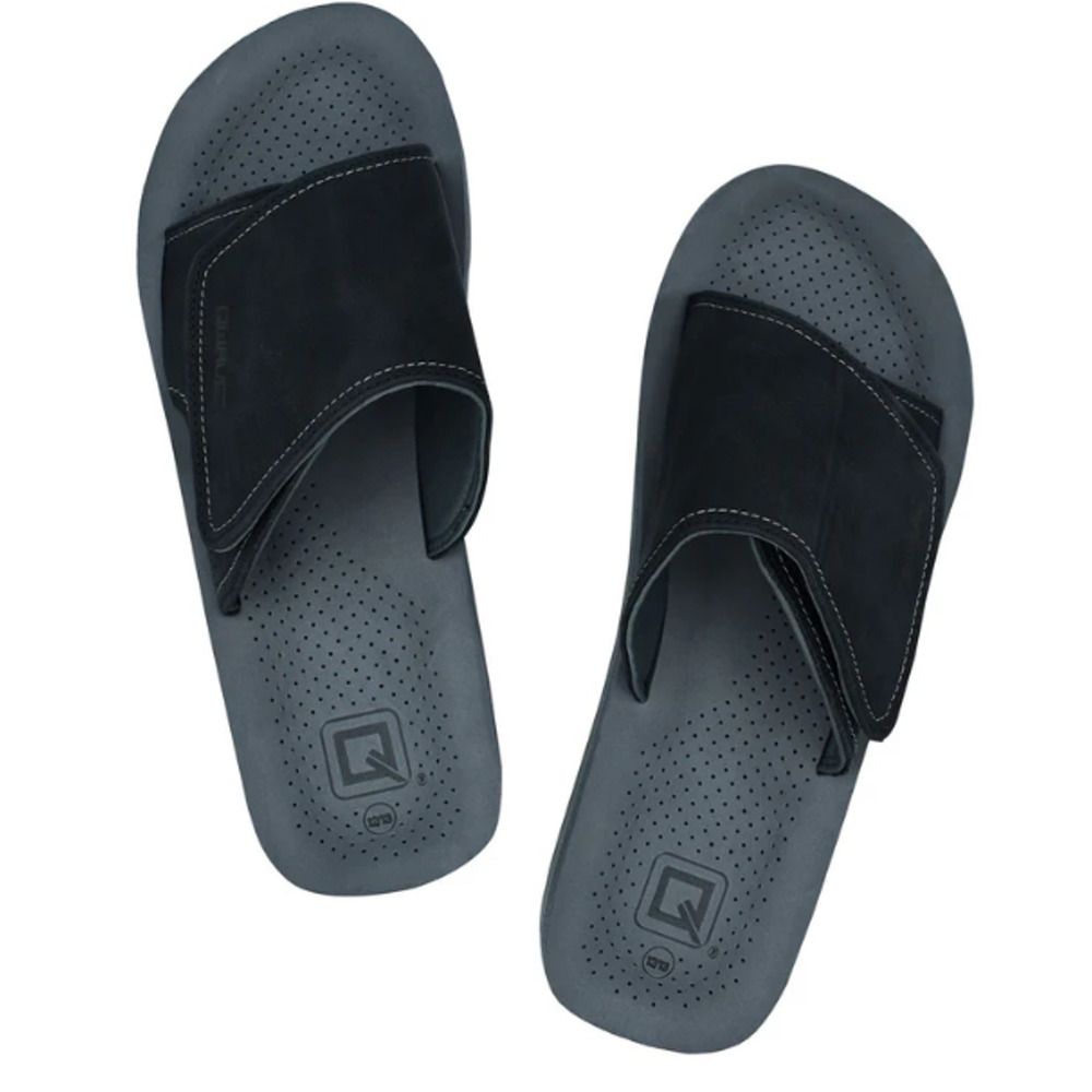 QWAVE Men's Size 10.5 Perforated Comfort Footbed Comfort Slide Charcoal Grey New
